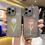 Tulip Pattern Case for iPhone 17 16 15 14 13 12 11 Pro Max 7 8 Plus Silicone