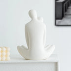 20cm Couple Figurines Ceramic Statue Hugging Lovers Tabletop Bedroom Bookshelf Decor