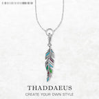Ethnic Feather Necklace 925 Sterling Silver Bohemia Fine Jewellery Gift