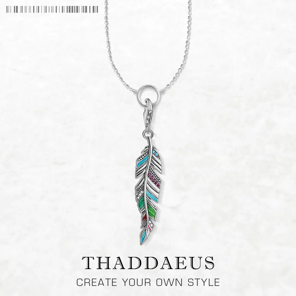 Ethnic Feather Necklace 925 Sterling Silver Bohemia Fine Jewellery Gift