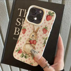 Cute Strawberry Rabbit Lychee Case for iPhone 17 16 15 14 Pro Max