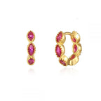 Fashion Multicolor CZ Zircon Small Hoop Earrings Geometry Circle