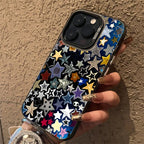 Colourful Star Matte Laser Case for iPhone 16 15 14 13 12 Pro Max