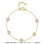 Charms Tennis Bracelet for Women, Cubic Zirconia Chain Bracelet Adjustable,Stainless Steel Miami Link CZ Bangle Gift