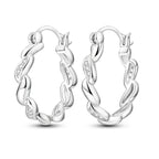 925 Sterling Silver U-shaped Simple Versatile Hoop Earrings Jewellery Gift