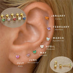 1PC Stainless Steel Birthstone Mini Stud Earrings 12 Constellation