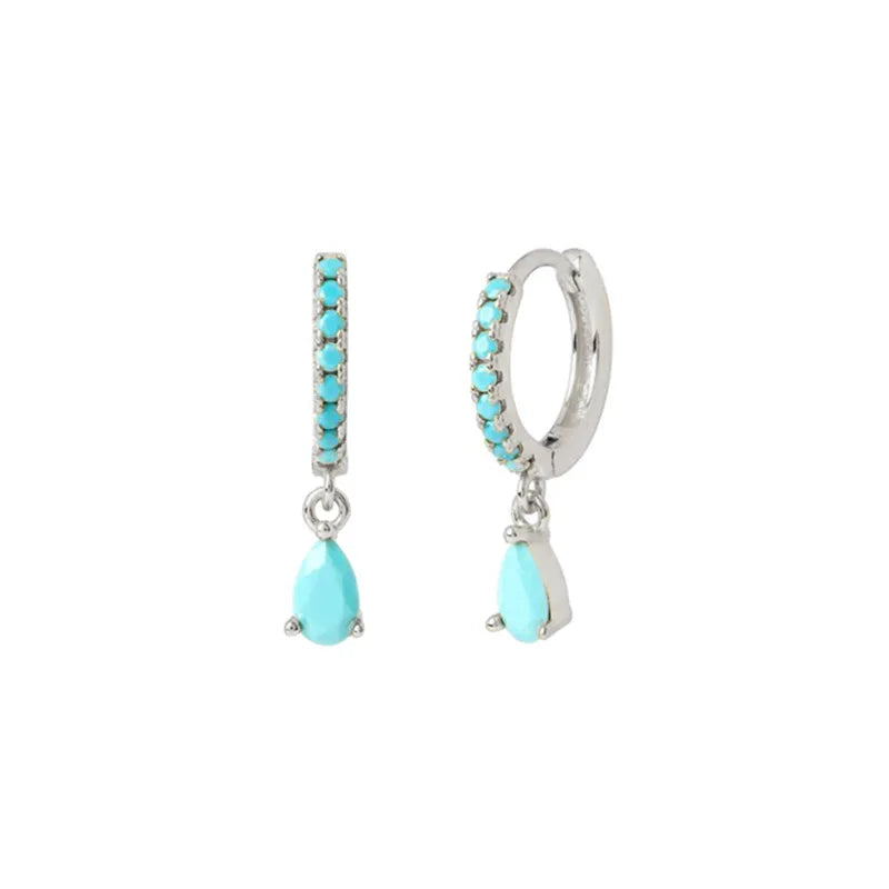 New Design Stainless Steel Cubic Zirconia Small Hoop Earrings Punk