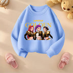 K-pop Girls O-Neck Casual Hoodies Long Sleeve Breathable Sport Tops