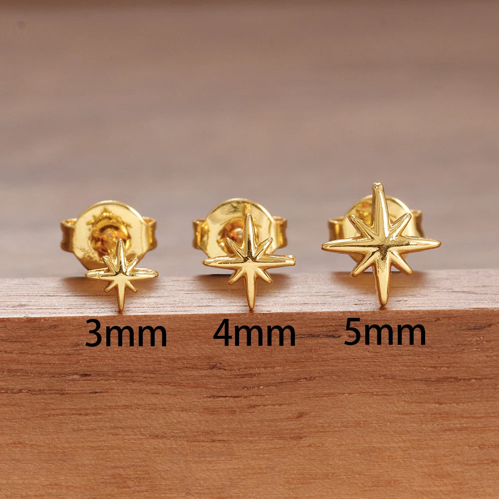 Fashion Minimalist Star Stud Earring 14K Gold Plated Mini Daily