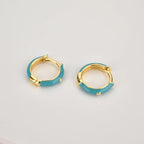New Stainless Steel Round Hoop Earrings Colourful Crystal Zirconia