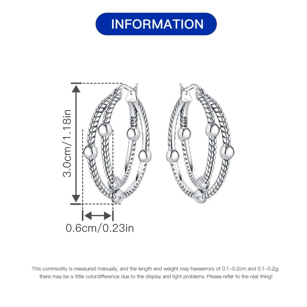 925 Sterling Silver Multi Circle Minimalist Hoop Earrings Birthday Jewellery