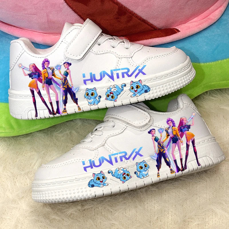 K-pop Girls Fashion White Trainers Student Anti-slip Breathable Sport Shoes