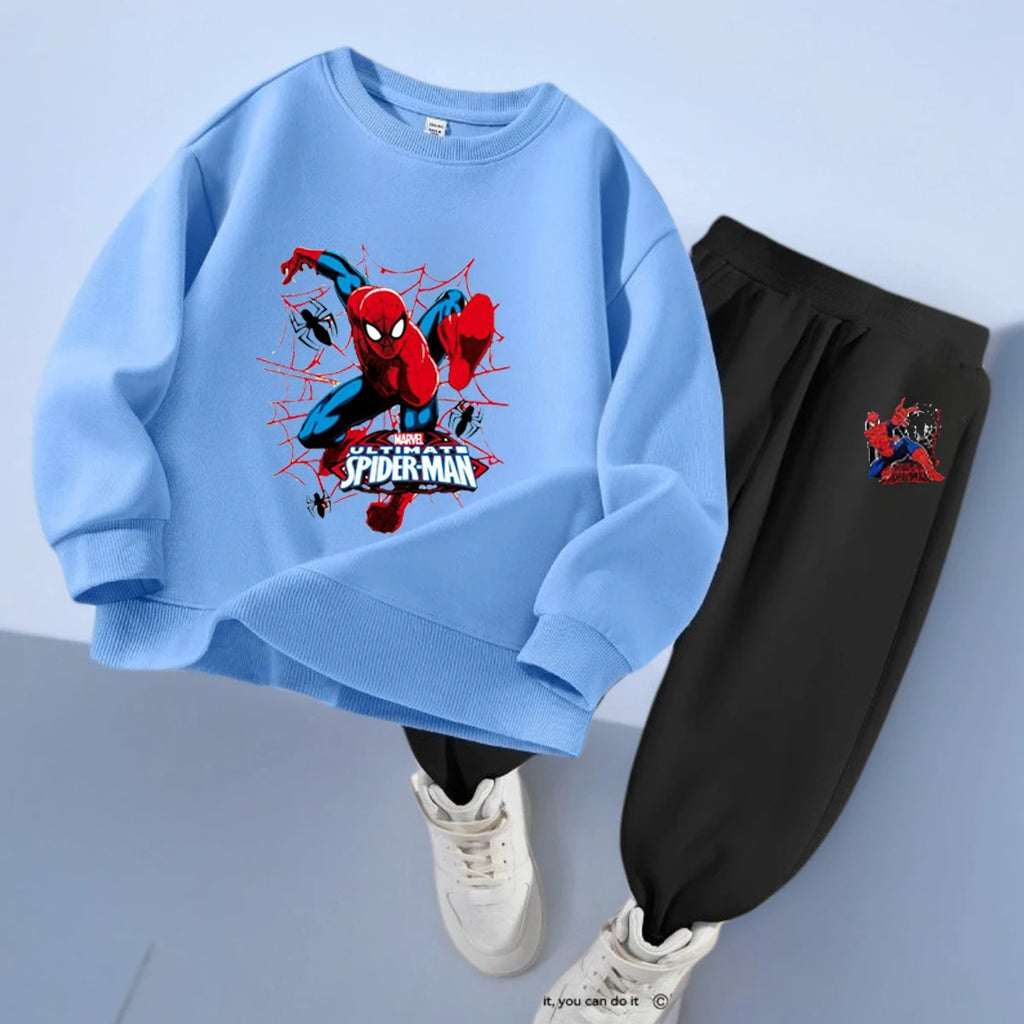 Kids Spiderman Pullover & Long Pants Two Piece Suit Children's Sweatsuit