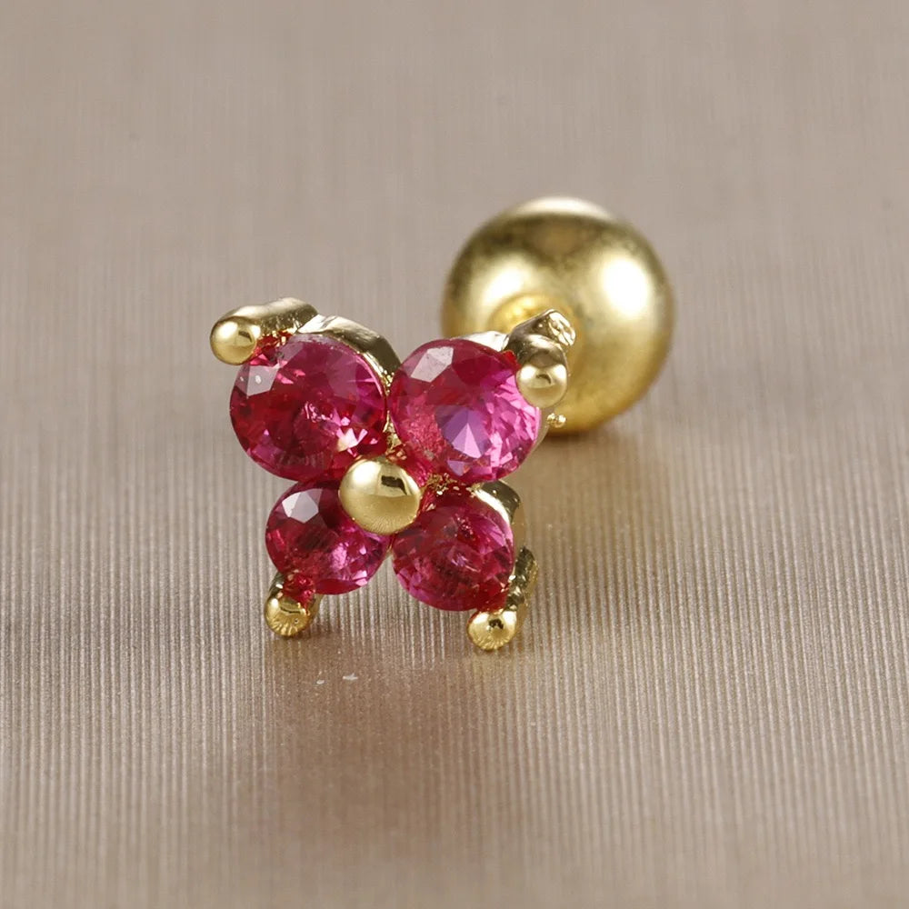 1PC Stainless Steel Birthstone Mini Stud Earrings 12 Constellation