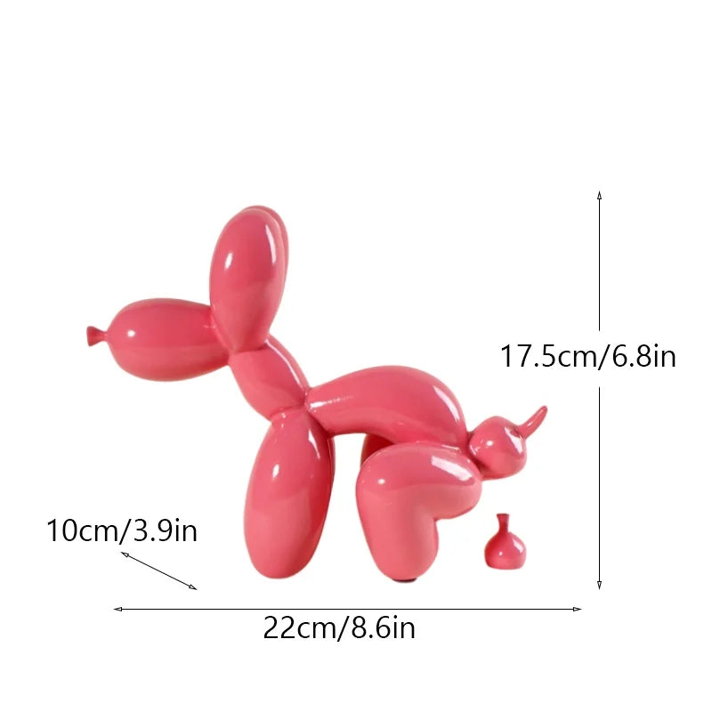 Funny Balloon Pooping Dog Sculptures Resin Pop Art Statue Bathroom Decoration Object