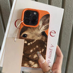 Cute Sika Deer Lychee Case for iPhone 17 16 15 14 13 12 Pro Max