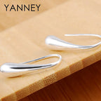 925 Sterling Silver Teardrop Stud Earrings Women High Quality Party Jewellery