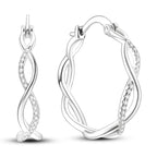 925 Sterling Silver Curve Weaving Large Circle Versatile Hoop Earrings Gift