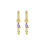 Luxury Geometric Multicolor Zircon Crystal Water Drop Pendant Earrings