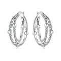 925 Sterling Silver Multi Circle Minimalist Hoop Earrings Birthday Jewellery