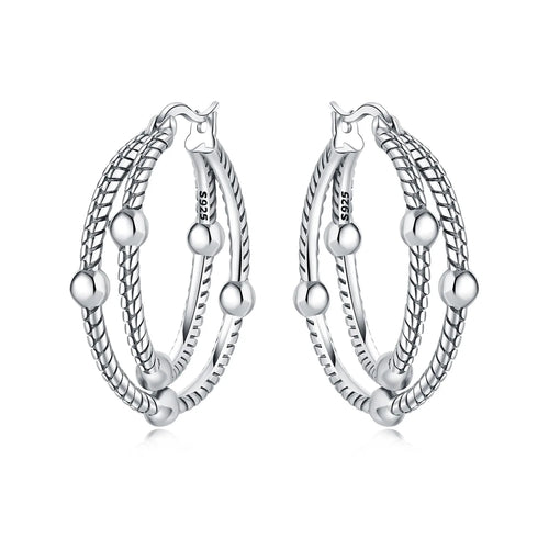 925 Sterling Silver Multi Circle Minimalist Hoop Earrings Birthday Jewellery