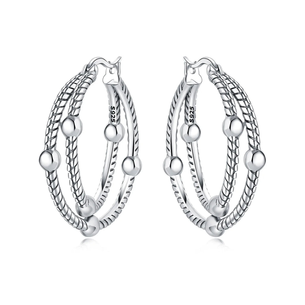 925 Sterling Silver U-shaped Simple Versatile Hoop Earrings Jewellery Gift