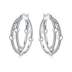 925 Sterling Silver U-shaped Simple Versatile Hoop Earrings Jewellery Gift