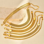 Stainless Steel 18K Gold Plated Bracelet for Women, Adjustable Weaving Mesh Chain, Exquisite Jewelry Gift