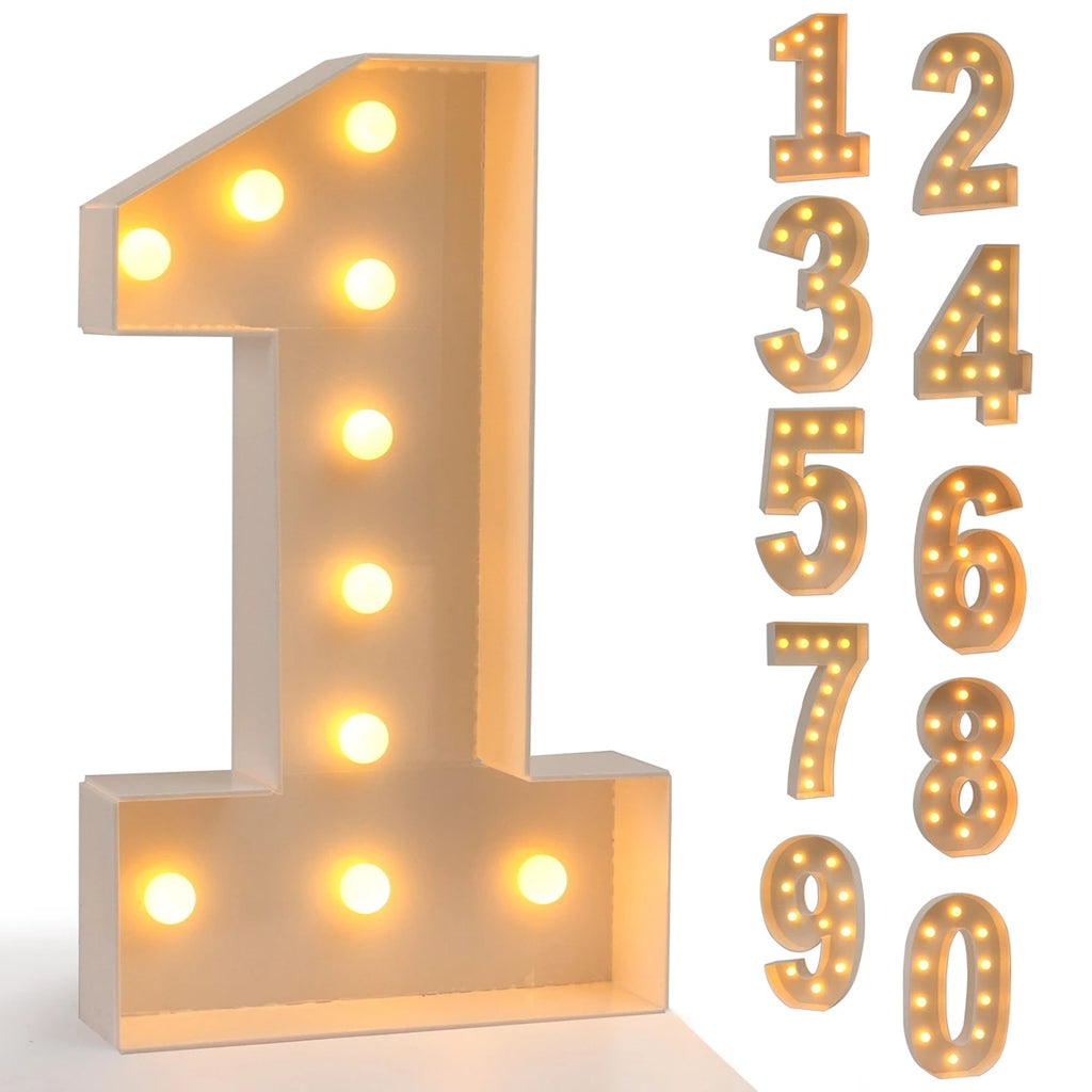 91.5cm Giant LED Light Birthday Number - 1st Birthday, Anniversary, Wedding Decor