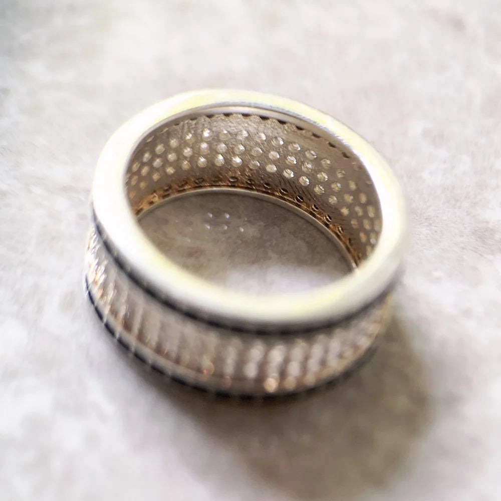 Black and White Ring 925 Sterling Silver Glam Fine Jewellery Women Gift