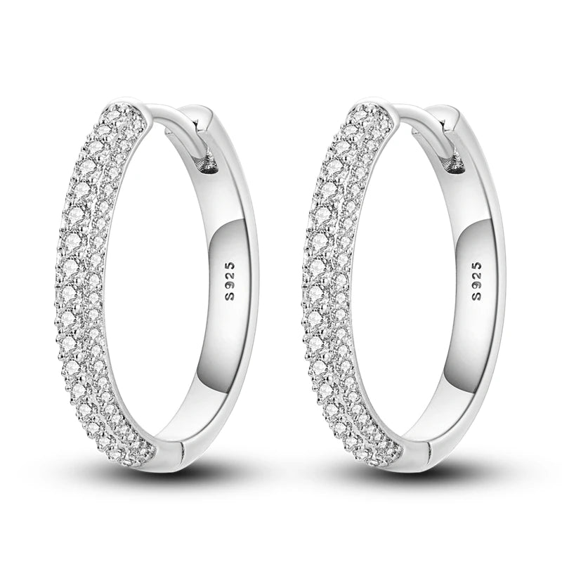 925 Sterling Silver Minimalist Designed Hoop Earrings Fine Birthday Gift