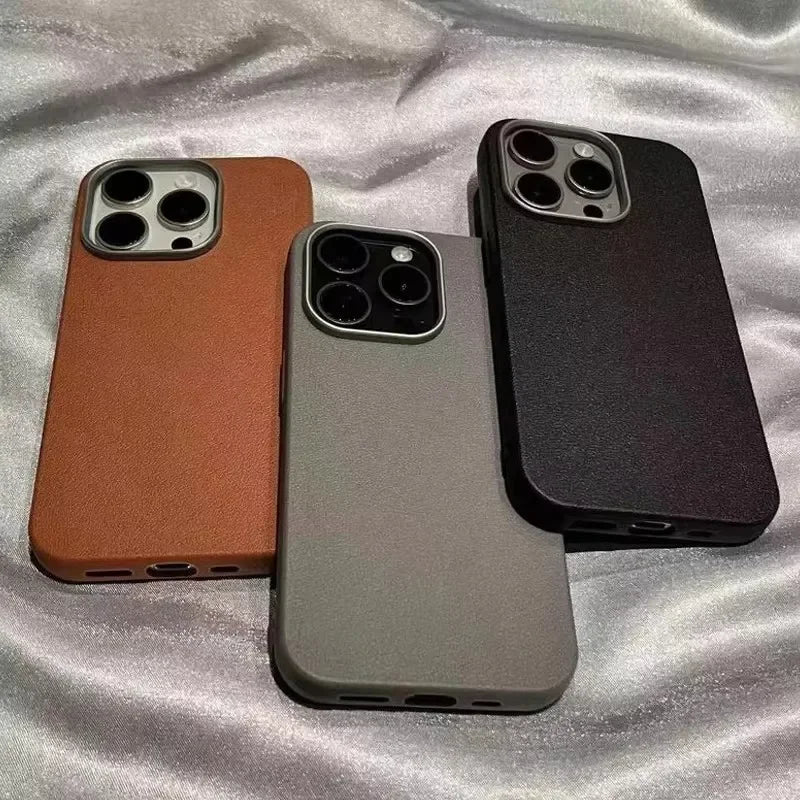Luxury Matte Leather Case for Samsung Galaxy A55 A16 S25 S24 Ultra