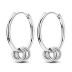 925 Sterling Silver Crystal Circular Eardrops Fashion Versatile Drop Earrings