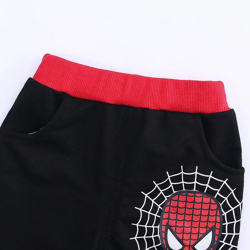 3pcs Spiderman Cosplay Costume Kids Boys Hooded Vest T-Shirt & Pants Tracksuit