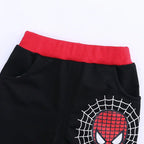 3pcs Spiderman Cosplay Costume Kids Boys Hooded Vest T-Shirt & Pants Tracksuit