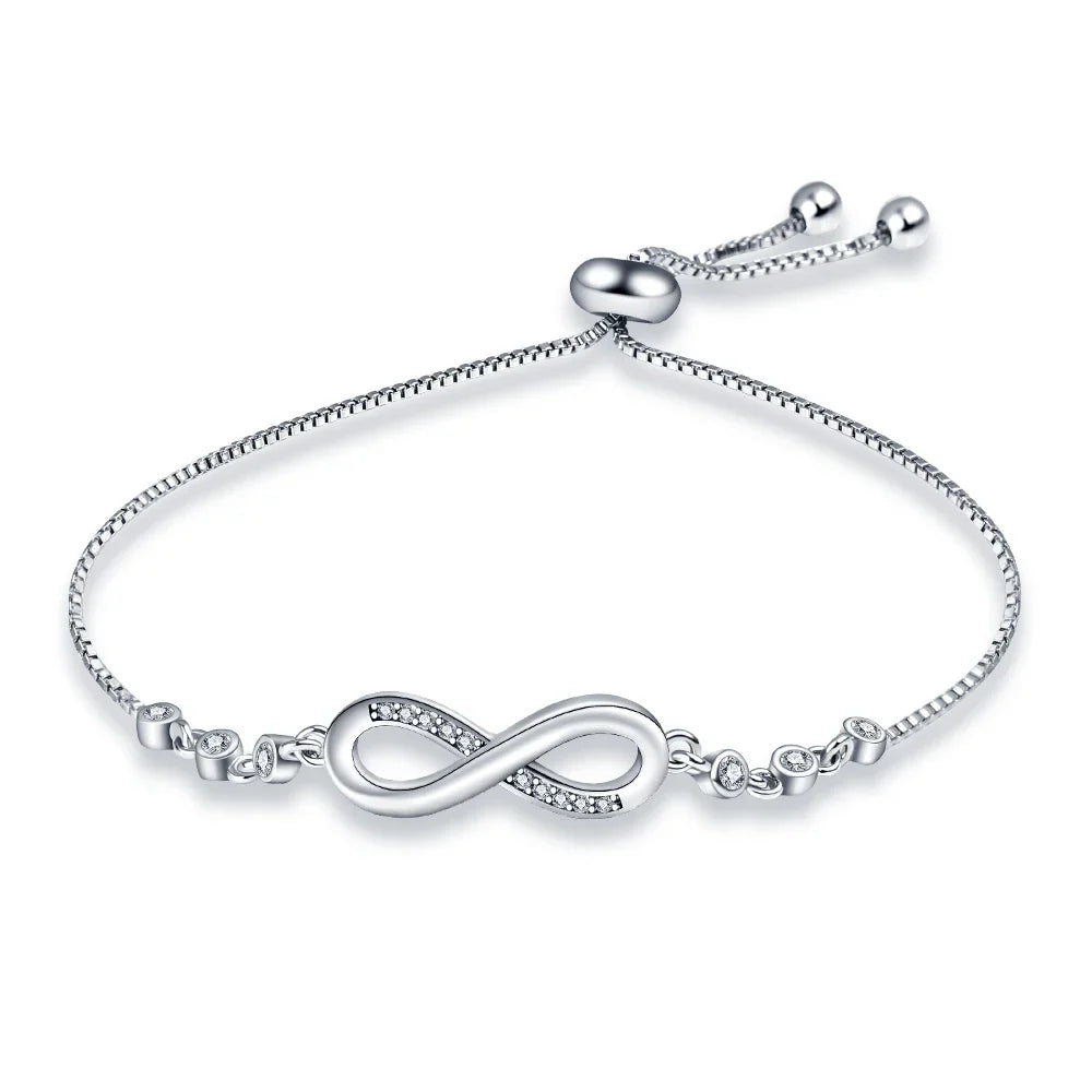 Bracelet Original 925 Silver Lucky Symbol Zircon Bracelet Luxury Jewelry For Woman Romantic Valentine's Day Jewelry Gifts
