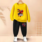 Boys Cartoon Print Pullover and Trousers 2-Piece Thin Casual Tracksuit