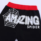 3pcs Spiderman Cosplay Costume Kids Boys Hooded Vest T-Shirt & Pants Tracksuit