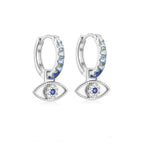 Cubic Zirconia Water Drop Hoop Earring Stainless Steel Geometry