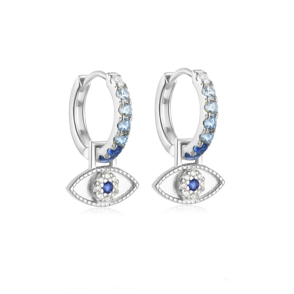 Cubic Zirconia Water Drop Hoop Earring Stainless Steel Geometry