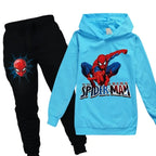 Kids Spiderman Print Hoodie & Pants Suit Boys Girls Casual Clothing Set