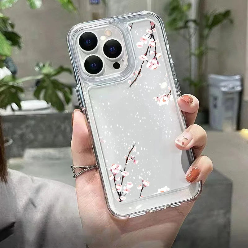Wildflower Graphic Clear Case for Redmi Note 13 12 Pro Plus 12S 11S 10S