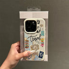 Travel Collage Lychee Case for iPhone 17 16 15 14 13 12 Pro Max