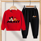 Disney Mickey Mouse Boys O-Neck Hoodie and Trousers 2-Piece Tracksuit