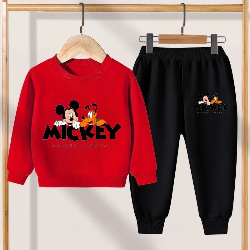 Disney Mickey Mouse Boys O-Neck Hoodie and Trousers 2-Piece Tracksuit