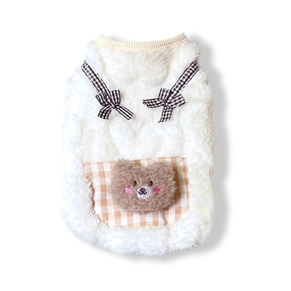 Cozy Plush Pet Vest Warm Fleece Sleeveless Coat Small Dog Cat Indoor Wear