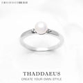 Pearl and Zircon Ring 925 Sterling Silver Glam Spring Trendy Jewellery Women