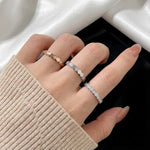 925 Sterling Silver Vintage Geometric Shape Zircon Rings For Women Gift Match Daily Party High Quality Fine Jewelry Accessories