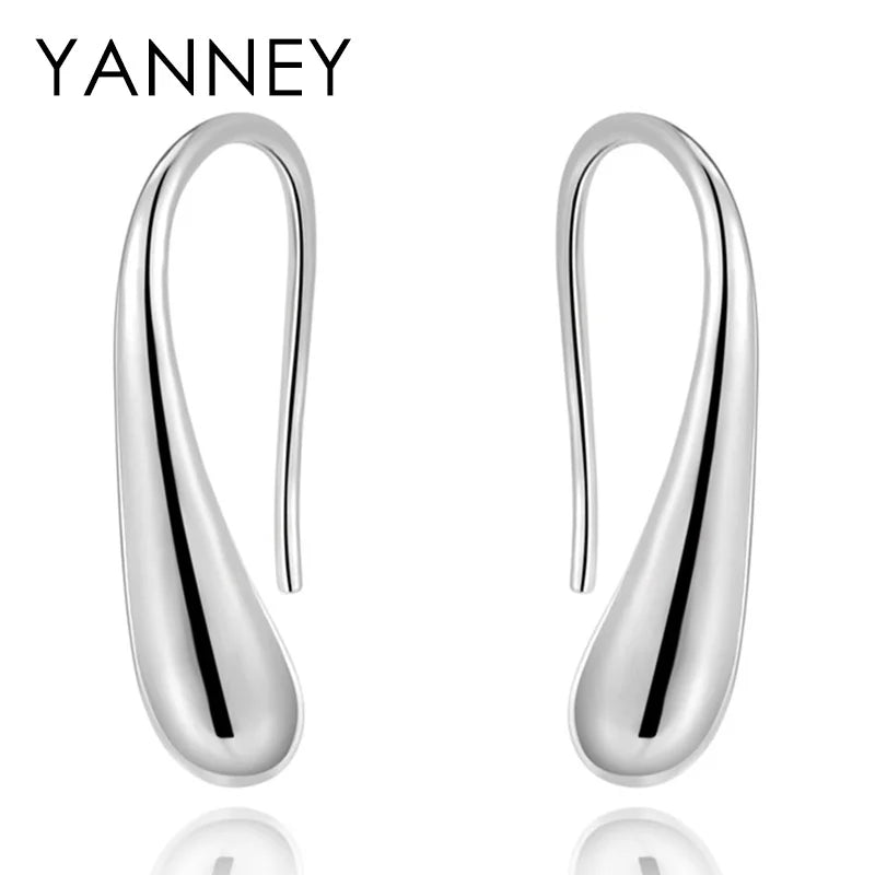 925 Sterling Silver Teardrop Stud Earrings Women High Quality Party Jewellery