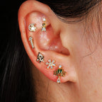 1pc Cartilage Ear Piercing Stud Women Surgical Steel Flat Back